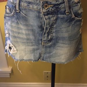 Distressed American Eagle Jean Skirt